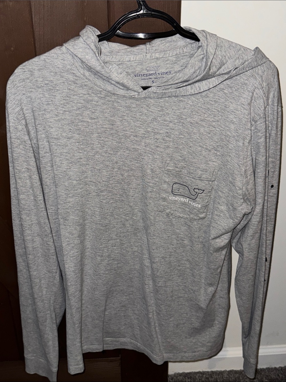 Vineyard Vines Heather Gray Long Sleeve Hoodie Tee